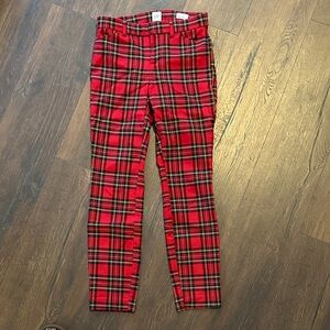 GAP Red and Black Plaid Skinny Pants